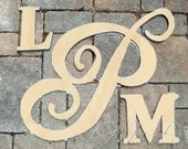 Unfinished wedding set of monogram letters