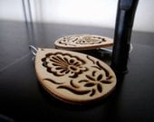 Gifts for Her Under 20 - Wood Earrings - Intricately Carved/Cut Wood Earrings - Natural Matte