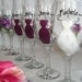Hand Painted Personalized Bridesmaid Dress Wine Glasses - GIFT WRAPPING AVAILABLE