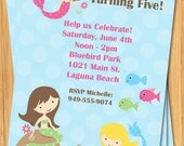 Mermaid Birthday Party Invitation - Under the Sea - Customizable Il_170x135