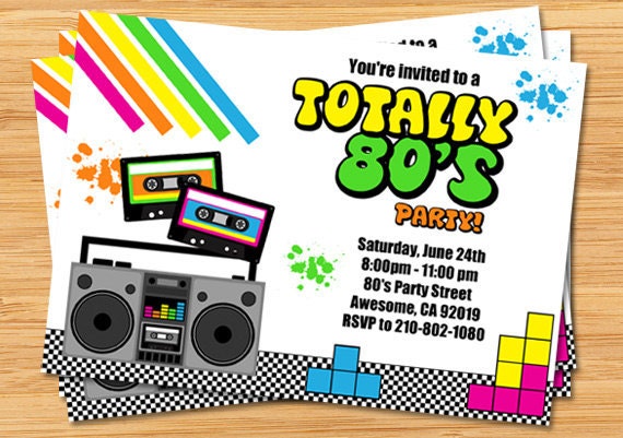 80's Party Birthday Invitation Il_170x135