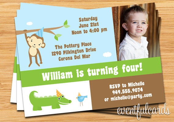 Jungle Animals Birthday Party Invitation Il_570xn