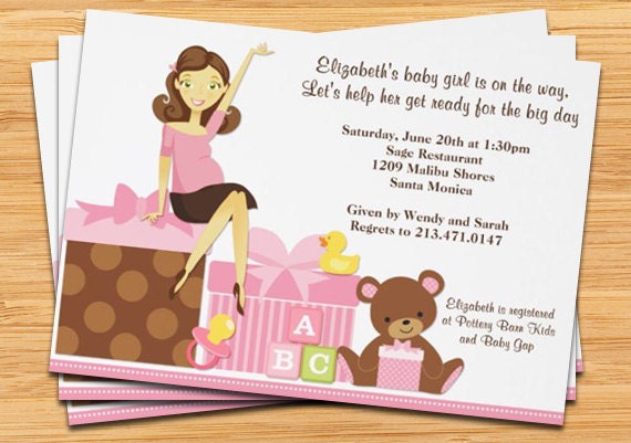 Cute Pregnant Mom Baby Shower Invitation Il_570xn