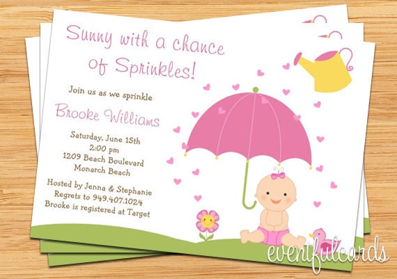 Baby Sprinkle Shower Invitation for Girl (Also Available in Boy) Il_570xn