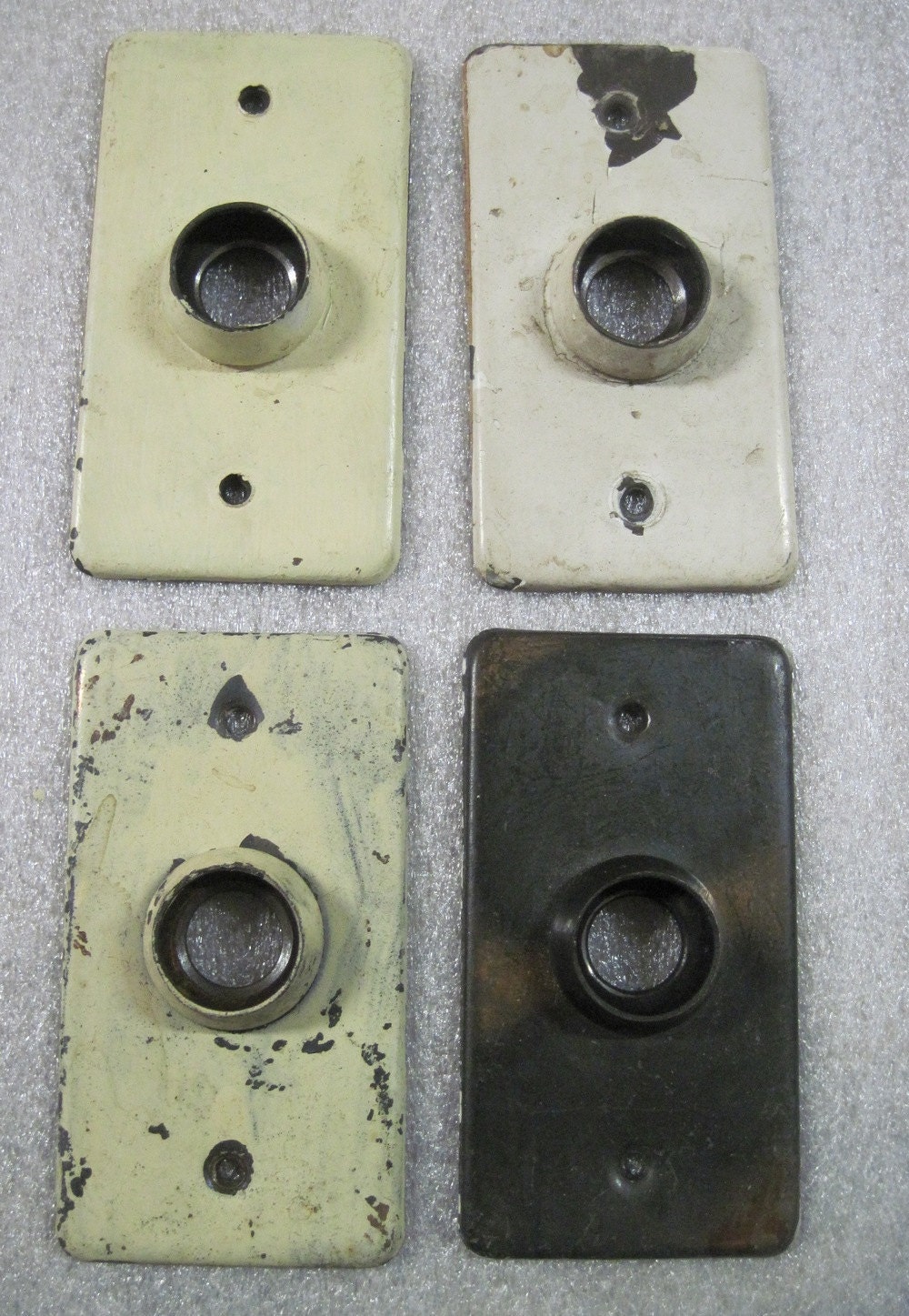 4 vintage shabby chic rectangle rosettes for doorknobs or art