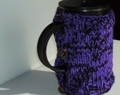 French Press Coffee Cozy - Hand Knit - Free Shipping
