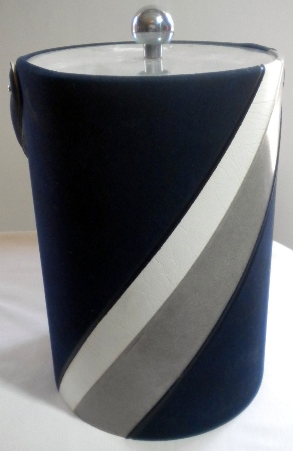 Vintage Georges Briard Blue Ultrasuede Ice Bucket