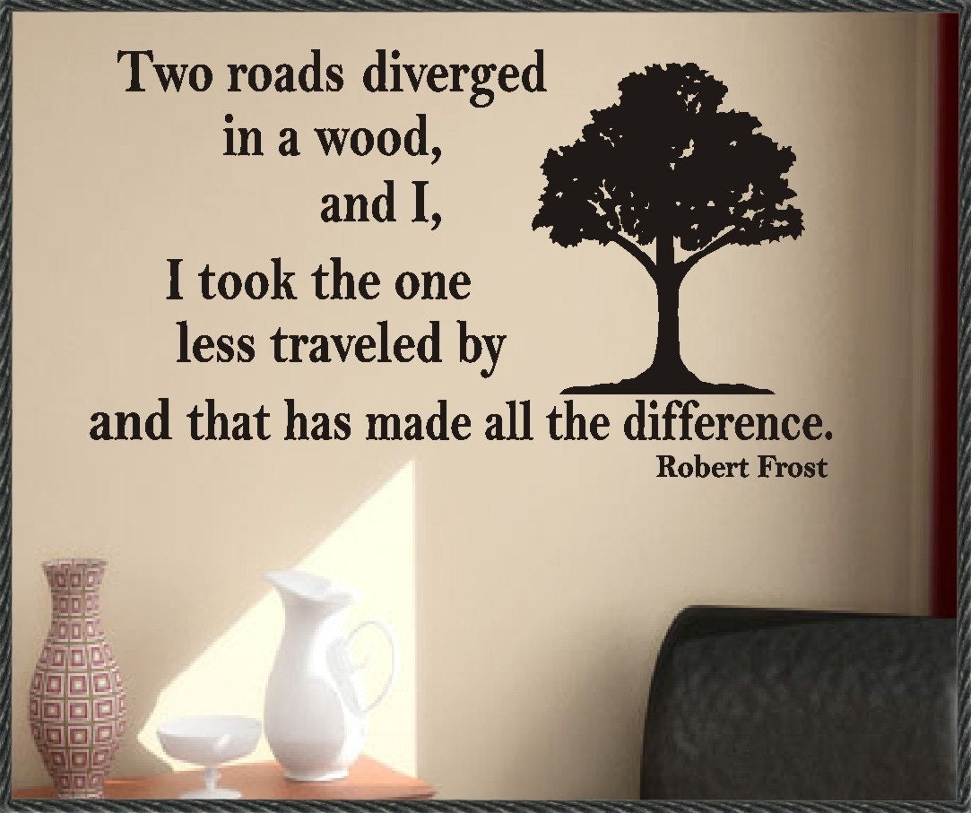 Vinyl Wall Lettering Words Quotes Tree Decals Robert Frost poem