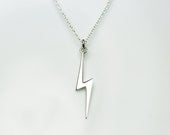 Mila Kunis Inspired Lightning Bolt 16" Necklace - Sterling Silver