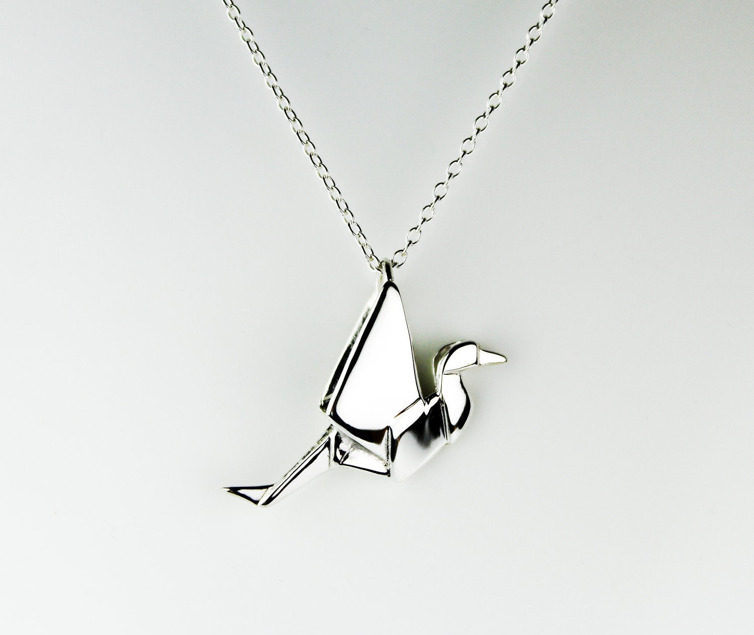 Origami Crane Necklace - Sterling Silver