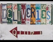 Funky Name Word Block Personalized with your Store - Shop - Child's Name - Recycled Art Company - Vintage License Plate Sign Art