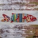 License Plate Art - Beach One Fish Two Fish Red Fish - Nautical Awesome Blue Recycled Art Company - Salvaged Wood - Upcycled Artwork