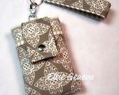 Natural or Taupe Lace & Checked Phone Case with Wristlet