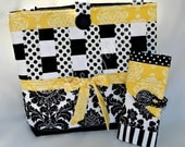 Choose Your Own Fabric or Black and Yellow Knitting Needle Case - Organizer and Matching LargeTote Combo - Design Your Own