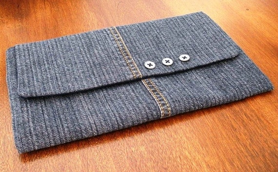 Blue Denim Clutch