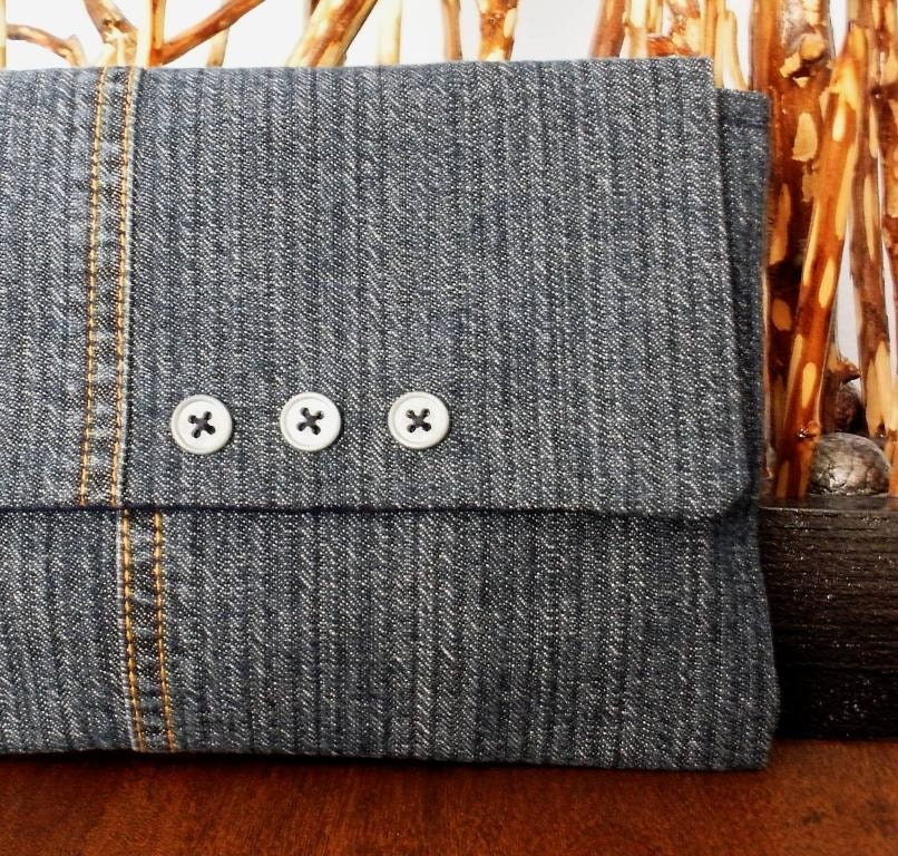 Blue Denim Clutch