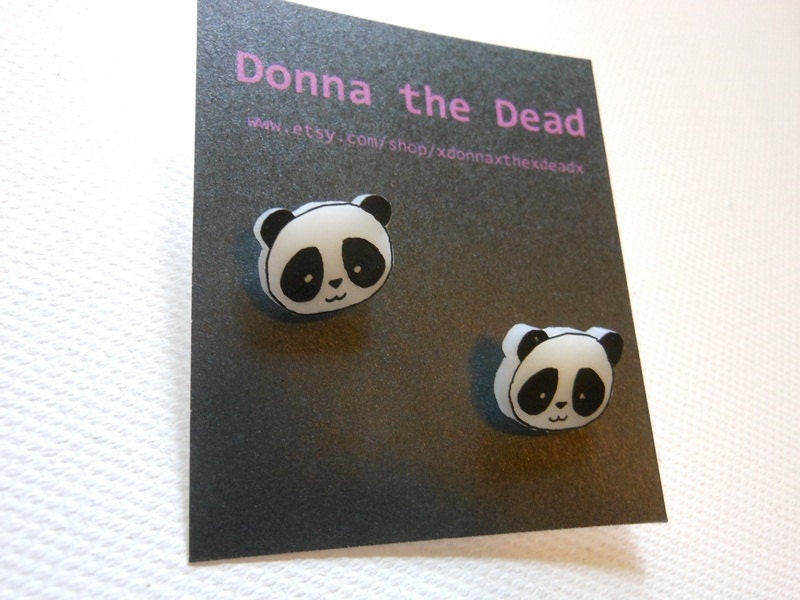 panda stud earrings