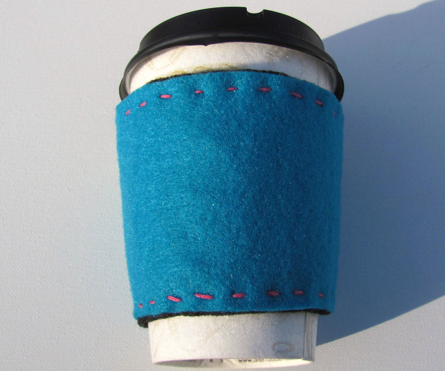 reversible glitter Skull and cross bones felt coffe cozy black heart