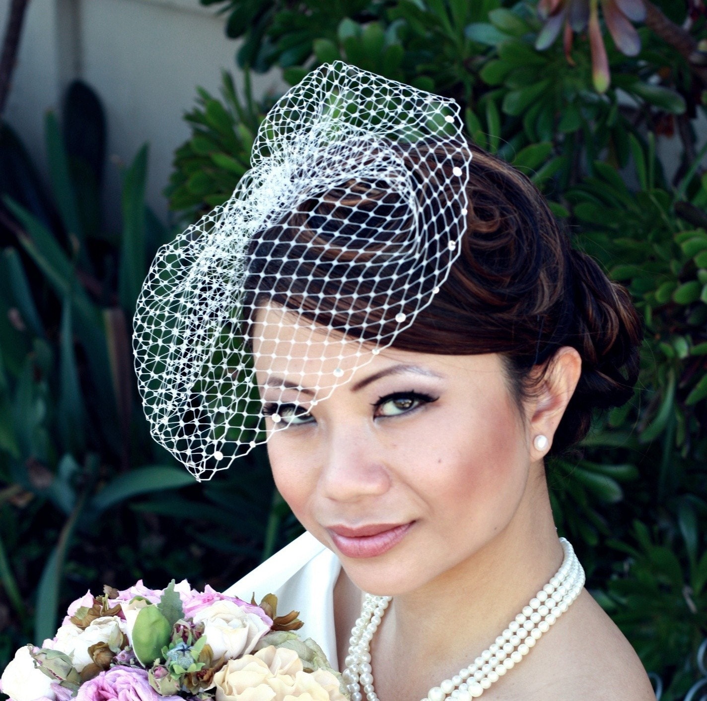 Birdcage Veil  with Swarovski Crystal Edge - 9 inch