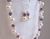 Bridesmaid jewelry set woven illusion pearl crystal, choice of colors