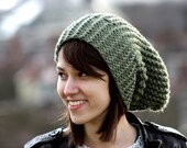 Slouchy Beanie Hat Mens Hat Chunky Knit Hat Beanie Autumn Winter Hats Sandalwood Green
