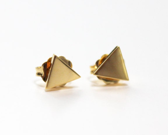 Tiny Triangle studs (14K gold dipped)