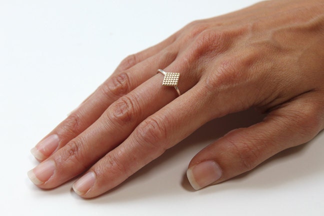 Deco Ring (14K gold and silver)