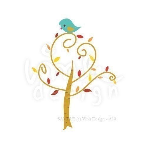 Bird n Tree 01 - Clip Art A10