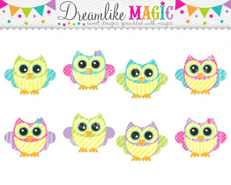 Sweet Dreamy Magical Hoo Hoos- Clipart for Personal or Commercial Use Il_170x135