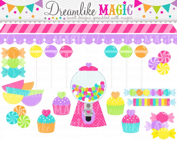 Little Heart Sweet Shop Collection- Clipart for Personal or Commercial Use Il_570xn