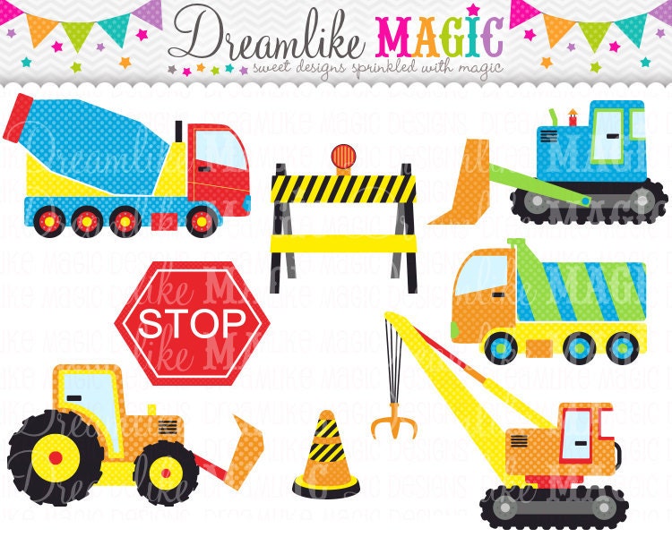 Lil Construction Zone Clipart- Clipart for Personal or Commercial Use Il_570xn
