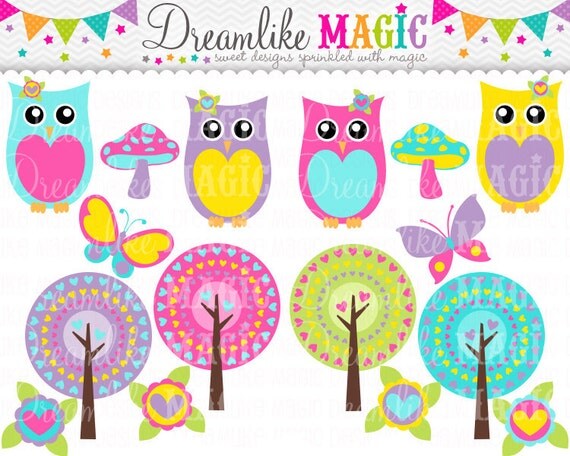 Heart and Hoot Collection- Clipart for Personal or Commercial Use Il_570xn