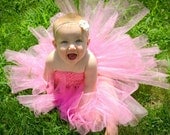 Baby Girl Pink Crochet top Tutu Dress fits 0-12 months