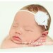 White Rose Headband...Baby Flower Headband...White Headband...Baby Headband...Shabby Rose Headband