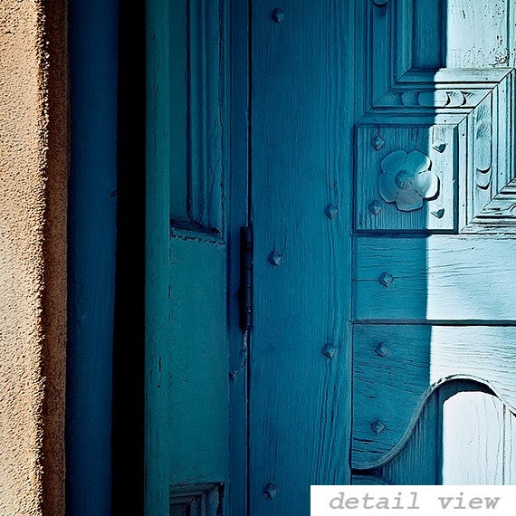 Rawr Door - Turquoise Color Photograph - New Mexico Photography - Door Photo - Southwestern Art Print