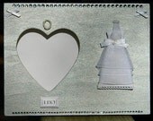 wedding picture photo frame wedding gown dress I do heart silver
