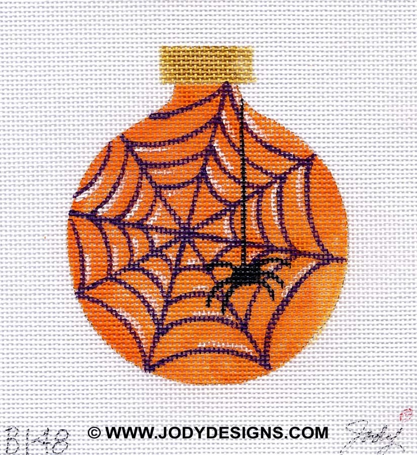 Spider Web Needlepoint Ornament - Jody Designs      B148