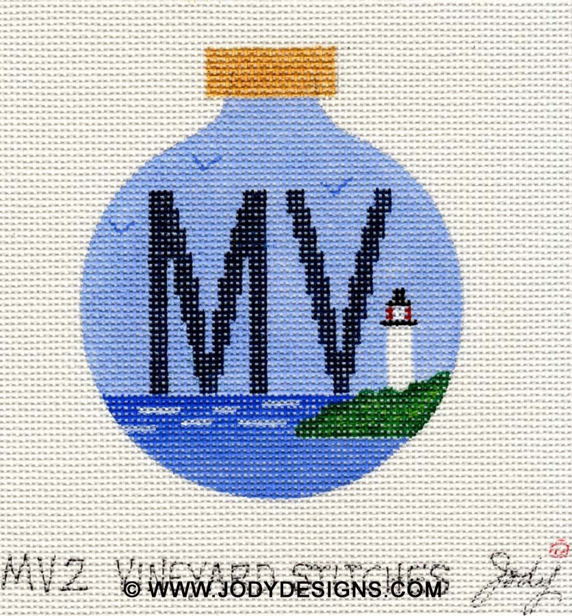 Martha's Vineyard Island Needlepoint Ornament - Jody Designs   MV2