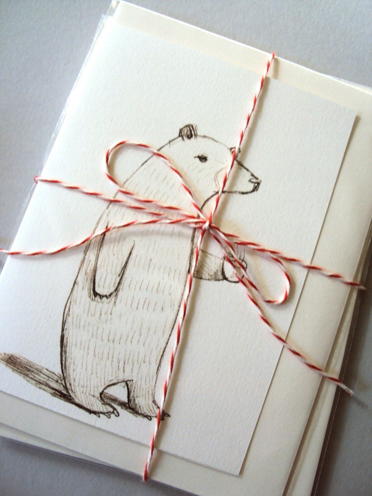 Bear with Coffee Cards (4 pack)