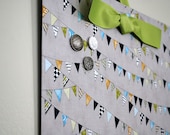 Fabric Magnet Board (12" x 12") Baby's Bunting Cool Dusk