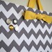 Fabric Covered Magnet Board (18" x 12") Grey Chevron