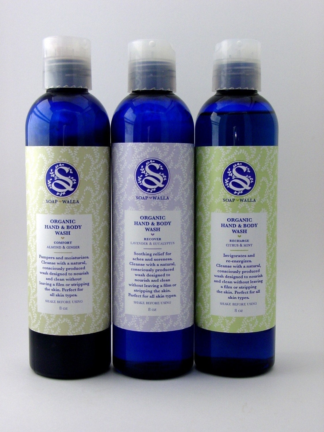 Organic Hand and Body Wash Extravaganza - Three 8 oz. Bottles