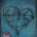 Sale - Je t'aime Wire Heart Painting - 8x10 Gallery Canvas