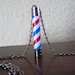 Barber Pole Necklace. Barber Pole Lamp Necklace. Man Necklace. Bar Necklace. Paper bead Necklace.