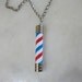 Barber Pole Necklace. Barber Pole Lamp Necklace. Man Necklace. Bar Necklace. Paper bead Necklace.