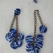 Blue Button Bracelet and Earrings