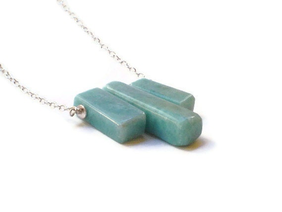 Tribal style Larimar necklace Geometric modern style Summer fashion necklace