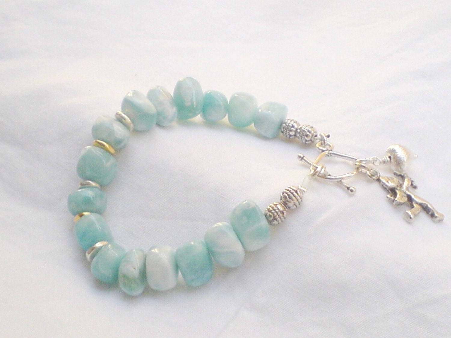Larimar bracelet 8 inches length