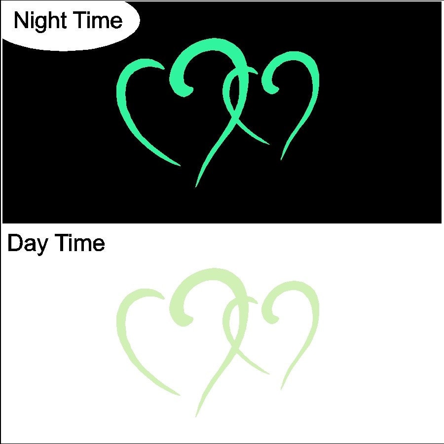 Glow in the Dark Heart Decals Wall Stickers Removable Wall Art