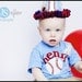 Boys Baseball Birthday Short Sleeve Birthday Shirt in Red White and Blue Limited Edition